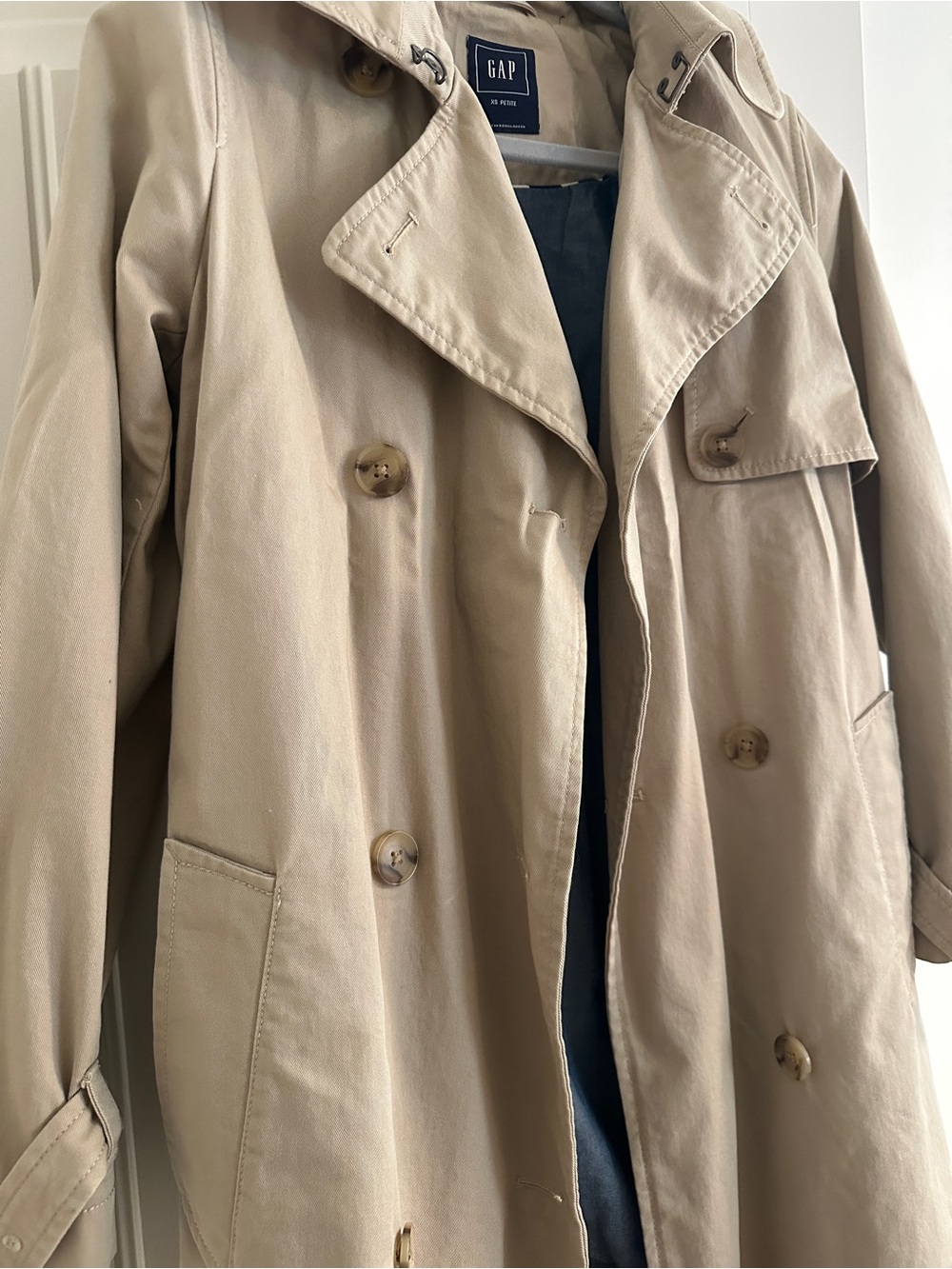 GAP - Khaki Double-Breasted Trench Coat - Picture 5 of 13
